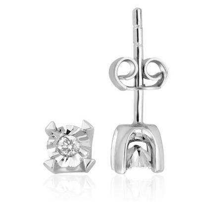 0.80 ct. Görünümlü Pırlanta Tektaş Küpe